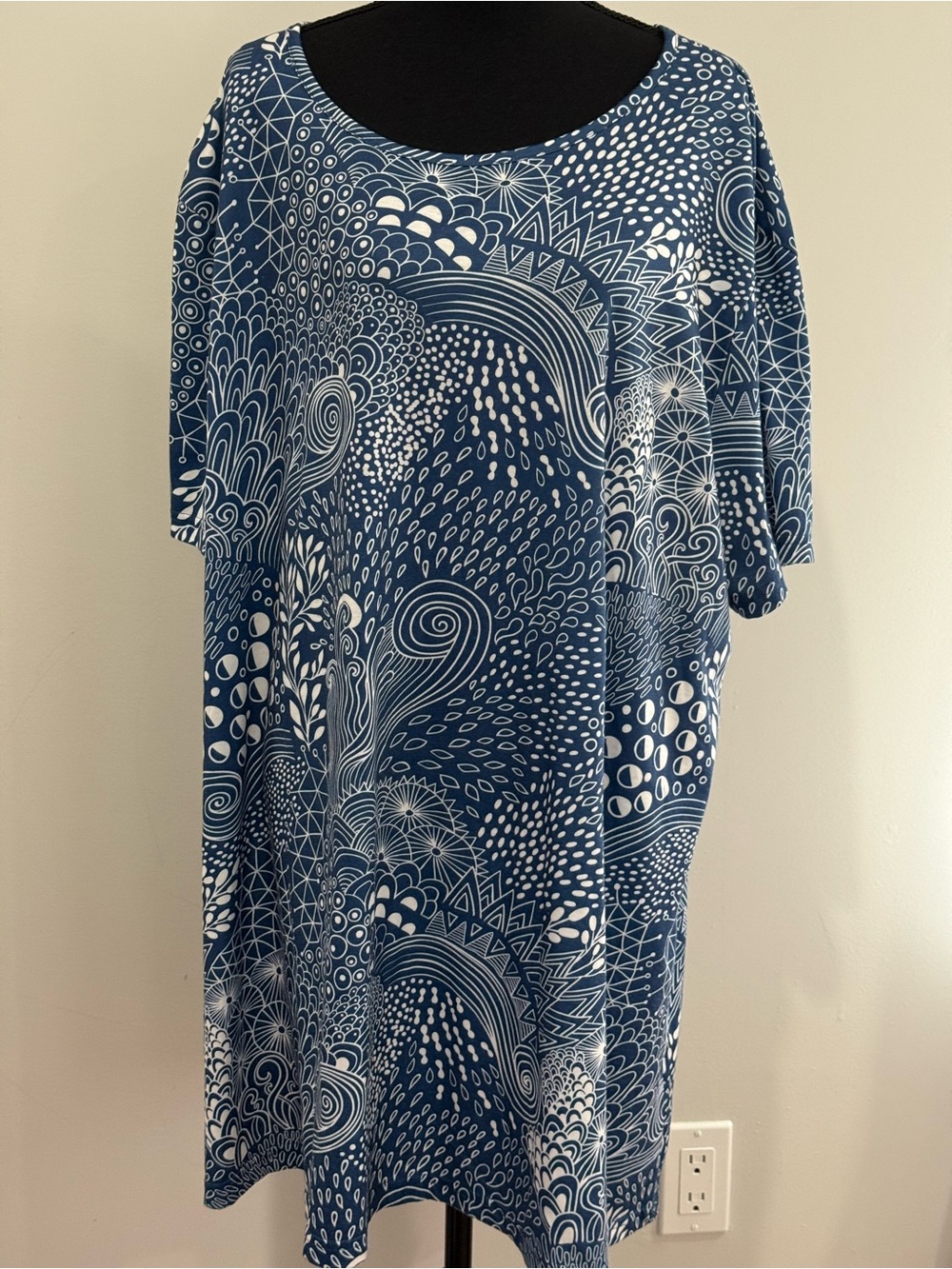 Fantaslook 4X Blue Abstract Print Women’s Dress 864